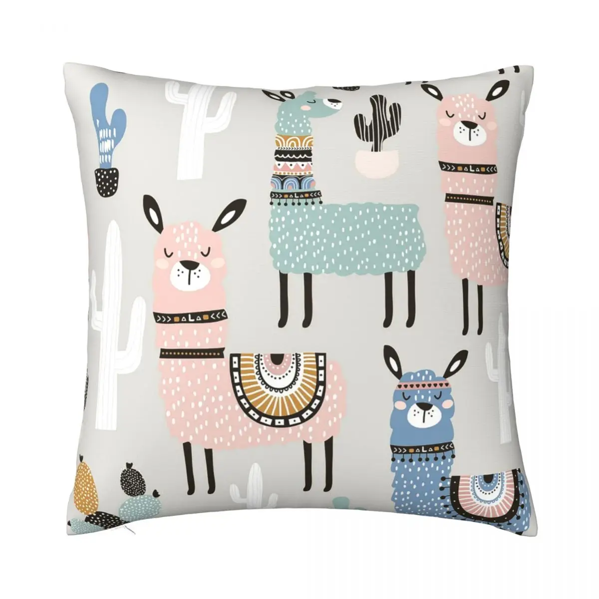 

Cute Animal Alpaca Llama Pillowcase Soft Polyester Cushion Cover Decor Throw Pillow Case Cover Home Zipper 45*45cm