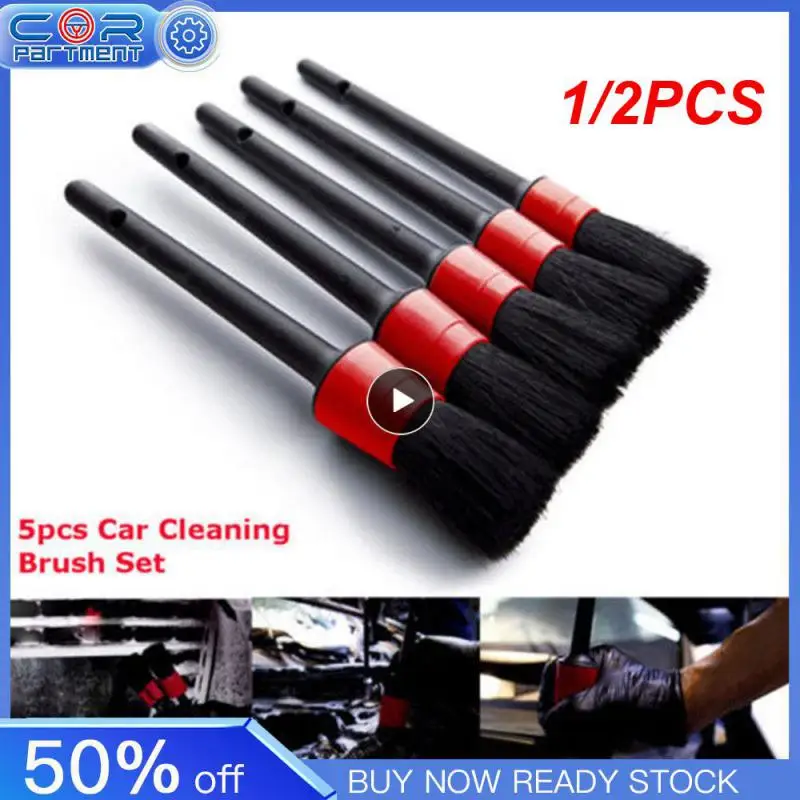 

1/2PCS Car Detail Brush Kit Automotive Interior Cleaning Brush Dashboard Air Outlet Atural Boar Hair Detail Cleaning Brush