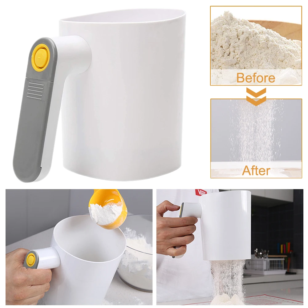 

Handheld Electric Flour Sieve Icing Sugar Powder 1 Liter Stainless Steel Flour Screen Cup Shaped Sifter Kitchen Pastry Cake Tool
