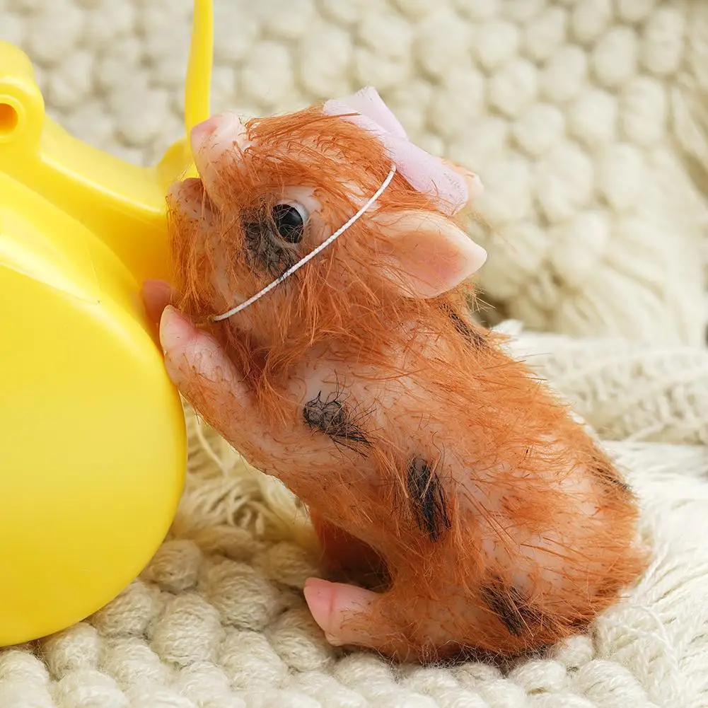 

2022 5-дюймовый полноразмерный силиконовый миниатюрный новорожденный животный мягкий силиконовый реалистичный свинья и ребенок U3q0