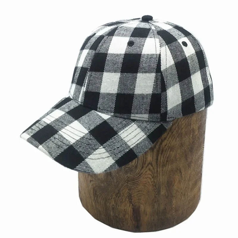 

Fashion Checks Cotton No Logo Hat Caps Red Plaid Snapback Cap Women Plaid Hat Cap Classic Checks Cap Hat for Men Women