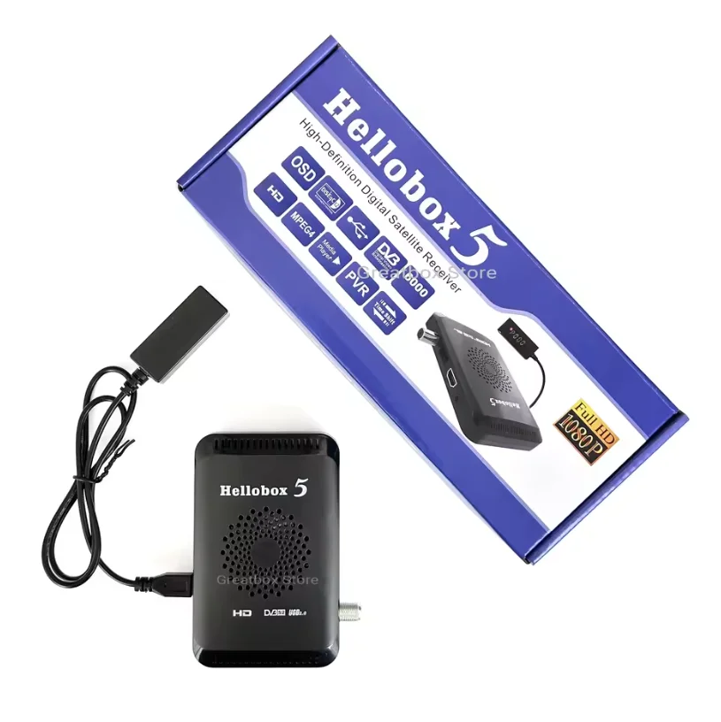 Новый ресивер Hellobox 5 DVB-T2 DVB-S2 Combo для спутникового телевидения, тюнер STB с поддержкой воспроизведения ТВ на телефоне, цифровой смарт-декодер DVB-S2X H.265 (art.: 3920d96c7e0fc) - 3920d96c7e0fc