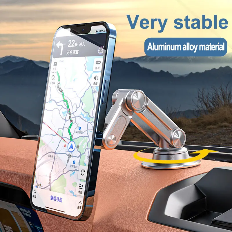 Universal 360 Degree Rotation Magnetic Car Phone Holder Stand For iPhone 14 13 Pro Max Samsung Huawei Mobile Phone Mount In Car