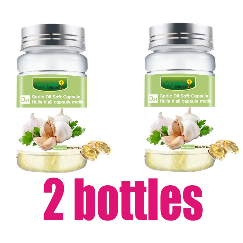 

2 Bottles 200 Pills Garlic Oil Soft Capsule Natural Plant Garlic Oil Extract Softgel Soft Capsule Anti-aging Improve Immunity