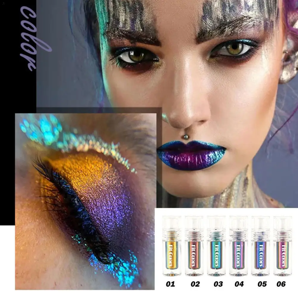 

Multi Chrome Eyeshadow Pigments Long-lasting Multi-Chrome Eye shadow Aurora Chameleon Chrome Peacock Liquid Glitter Makeup