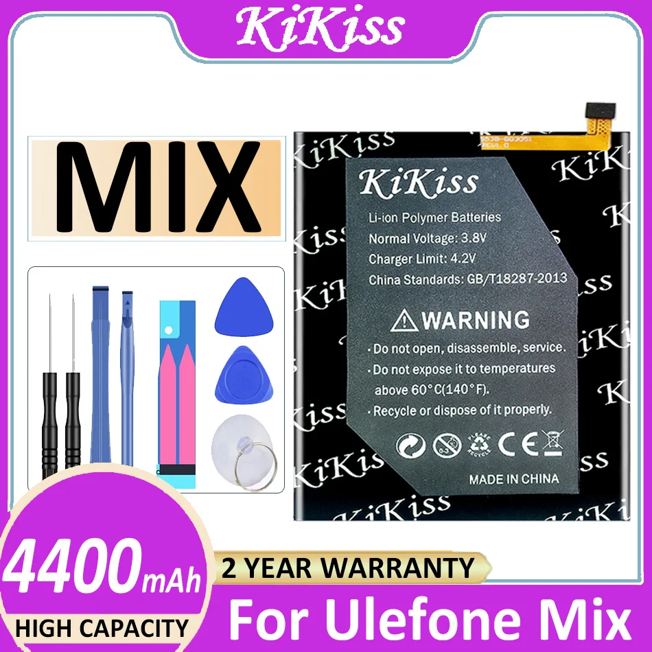 

Original KiKiss Battery 4400mAh For Ulefone Mix MTK6750T Bateria