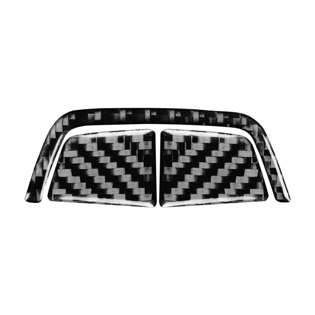 

3X Front Carbon Fiber Central Armrest Button Cover Trim For BMW 6 Series E63 E64 04-10 Waterproof Resisit-high Temperature