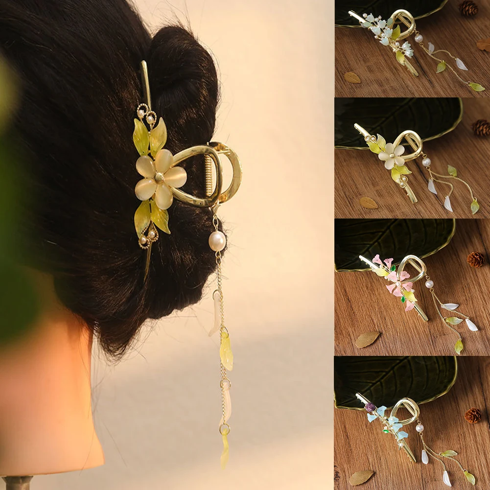 

Женская металлическая заколка для волос, элегантная Геометрическая заколка с жемчужинами и кисточками, Шпилька для волос