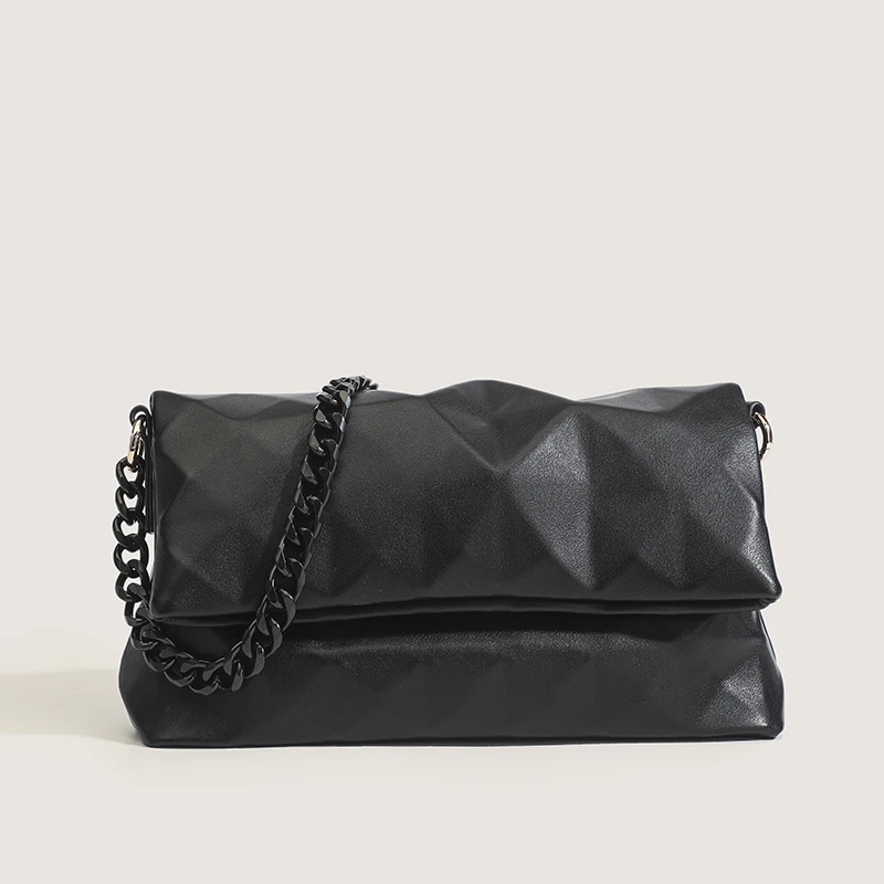 

Роскошная женская сумка через плечо, сумочка-мессенджер из мягкой кожи с металлической цепочкой и геометрическим дизайном, топовый бренд