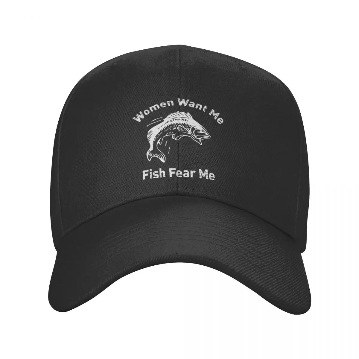 Women Want Me Fish Fear Me Baseball Cap Hip Hop Women Men's Adjustable Fisherman Fishing Dad Hat Spring Snapback Caps