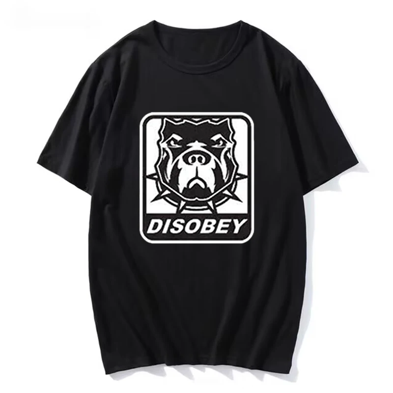 

Summer men's large T-shirt comfortable vintage print black top casual cotton T-shirt cartoon deer
