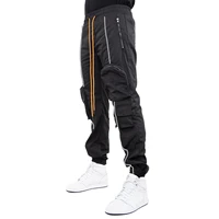 new large size sports casual trousers mens reflective multi pocket overalls fashion casual loose overalls sweatpants