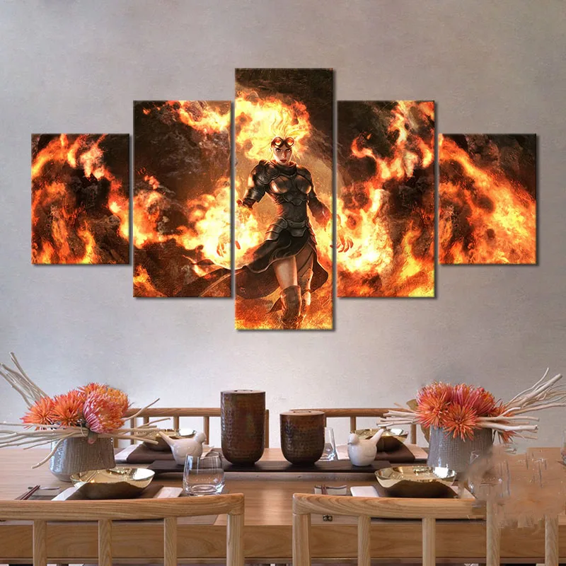 

The Gathering Armor Goggles Woman Game No Framed 5Pcs Wall Art Canvas Poster Picture Paintings Home Decor Living Room Decoration