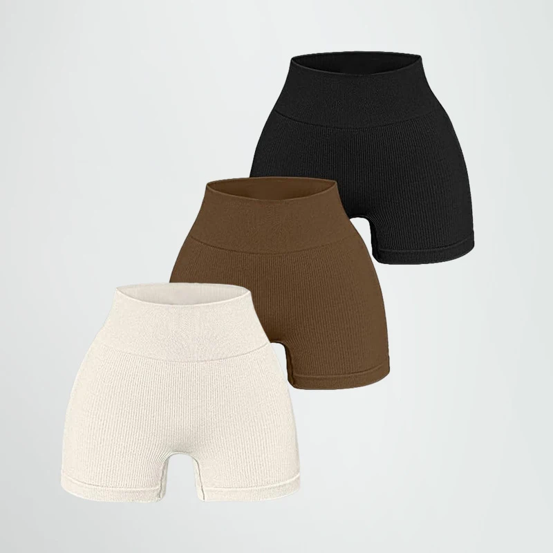 

Ribbed Seamless Yoga Shorts Women Summer High Waist Fitness Running Gym High elastic Compression Sport Shorts