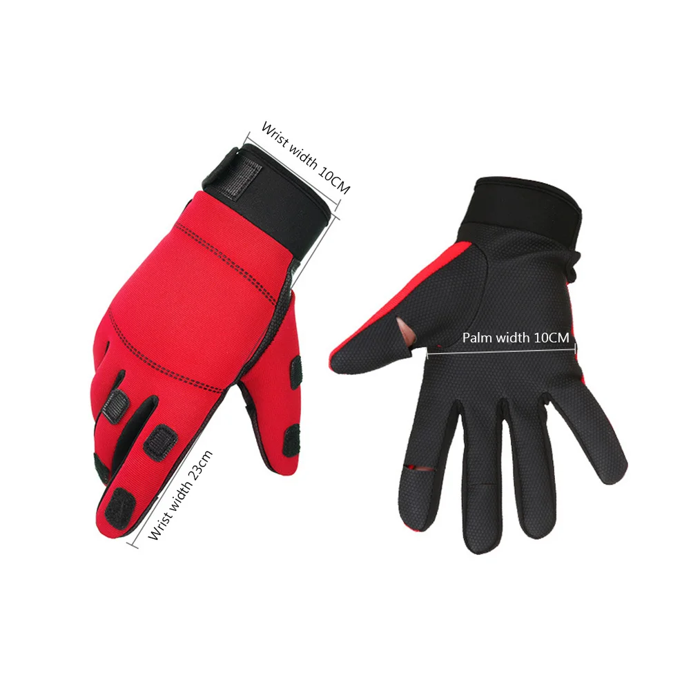 1 пара Нескользящие рыболовные перчатки с полными пальцами Теплые Зимние