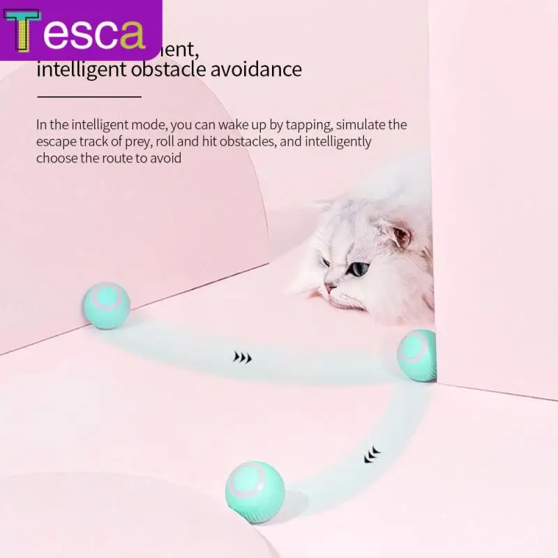 

High Guality Electric Cat Teasing Catnip Sound Molar Ball Bite Resistance Long Lasting Gravity Rolling Balls Intelligent 43mm