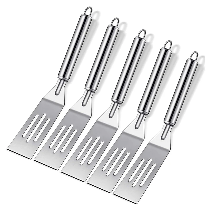 

5 Pieces of Mini Spatula 9.8 Inch Stainless Steel Brownie Cooking Spatula Comfortable Handle, Elegant Ergonomic Handle