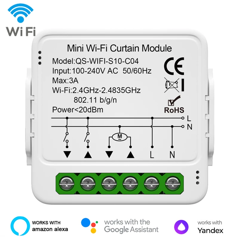 

Lonsonho WiFi Smart Curtain Switch Relay Module Tuya Smartlife Wireless Remote Control Compatible Alexa Google Home Yandex Alice