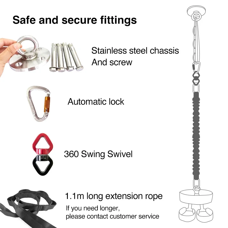 Эластичный Шнур для воздушной йоги шнур с карабином оборудование прыжков танцев