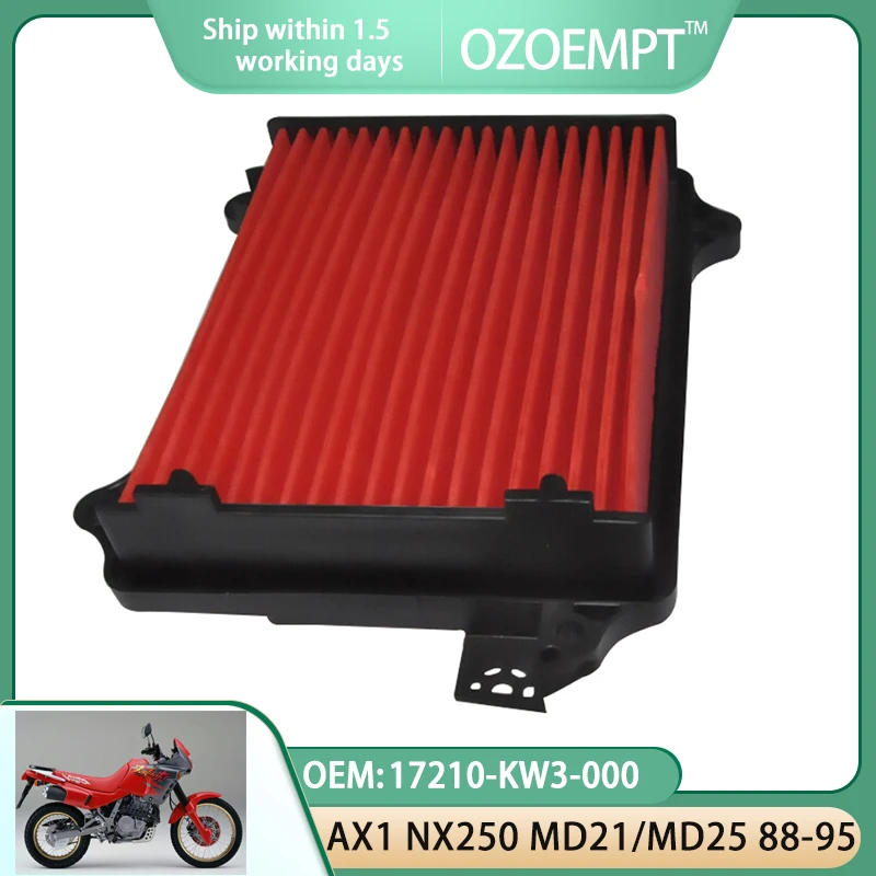 Воздушный фильтр для мотоцикла OZOEMPT, подходит для AX1 NX250 MD21/MD25 88-95 OEM:17210-KW3-000 Воздушный фильтр для мотоцикла OZOEMPT, подходит для AX1 NX250 MD21/MD25 88-95 OEM:17210-KW3-000