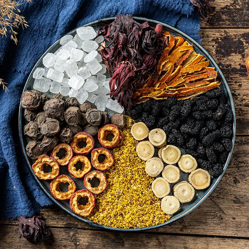 

Sour plum soup raw material package boxed triangle wrapped flower tea cold tea to relieve summer heat homemade DIY 120g