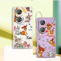 disney fawn bambi cute phone case for honor x20 10x x10 60 50 se 30 30s 20 9c 9x 9s 8a lite pro 5g liquid rope tpu cover