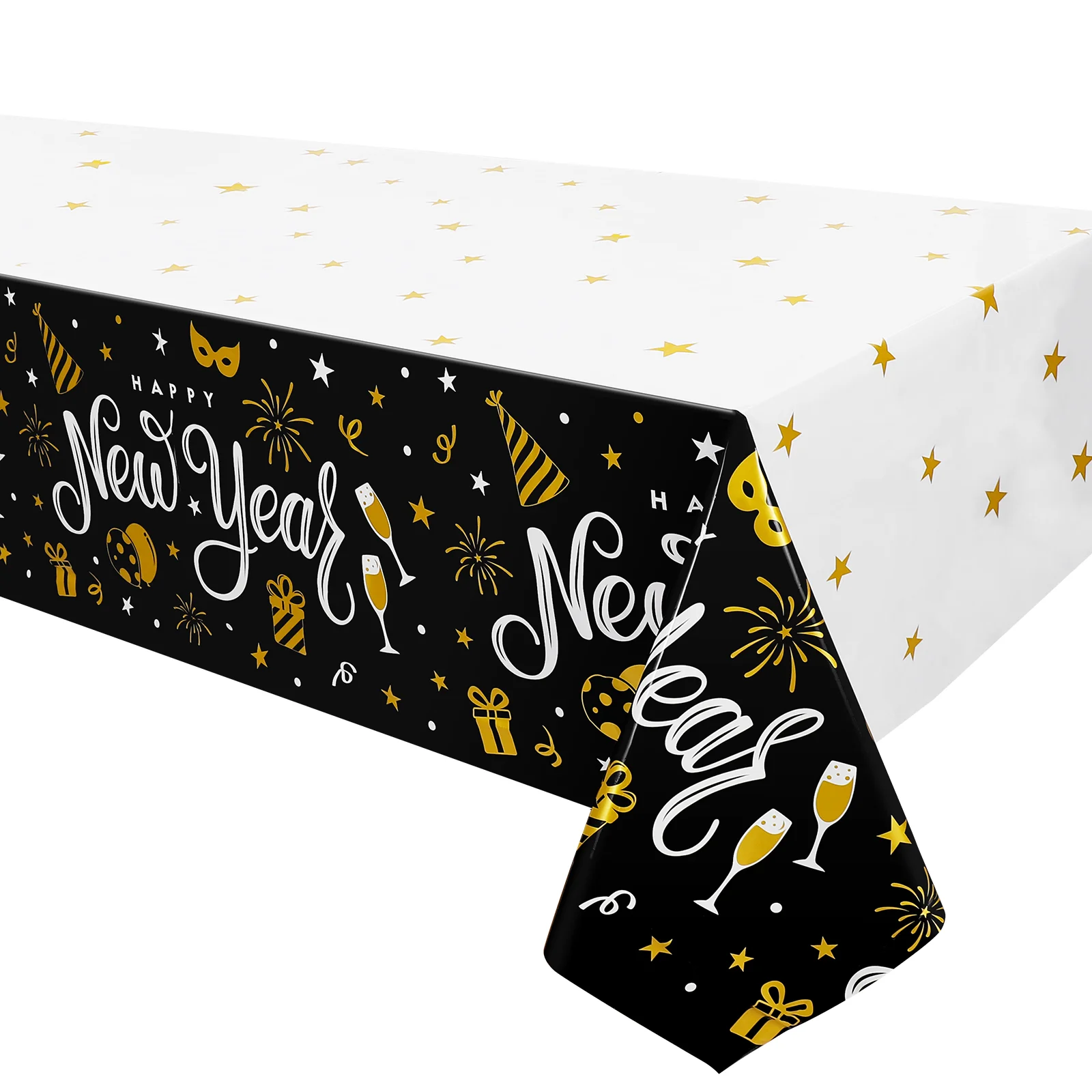 

Toyvian 3pcs Party Tablecloth Disposable PE Table Cover Waterproof Table Cloth Photo Background for New Year Party Festival