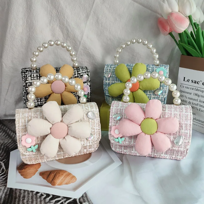 

Children's mini Handbags Tote Cute Flower Crossbody Bags for Girls Coin Wallet Clutch Bag Kids Purse Gift