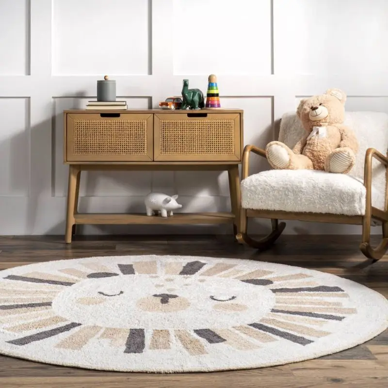 Круглый Пушистый Ковер для гостиной бежевый пушистый детский игровой коврик
