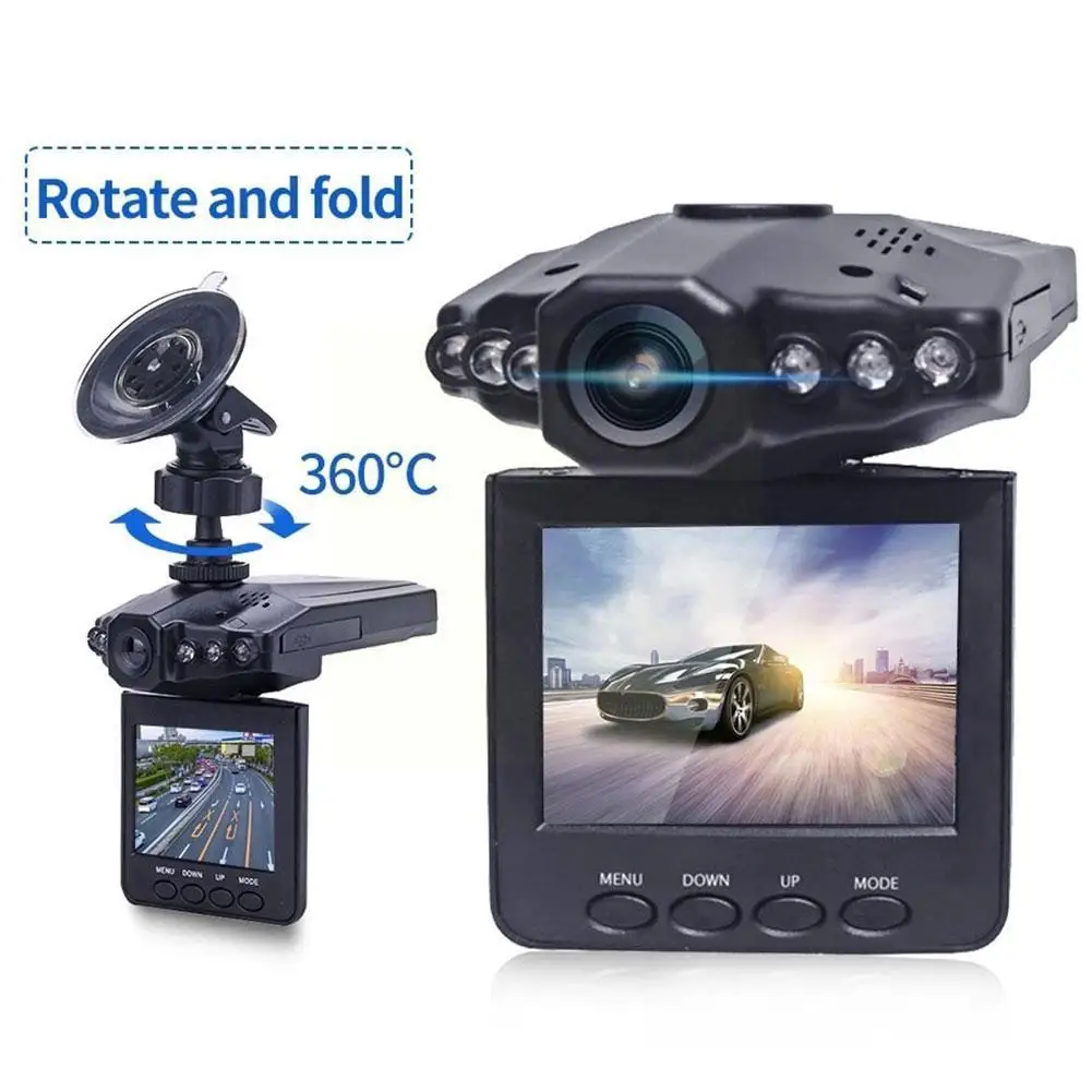 

Car DVR Vehicle Camera 2.4 Inch Plane 1080P Head Shape Video Night Vision Video Full Loop Recorder Infra HD Rotation V5E6