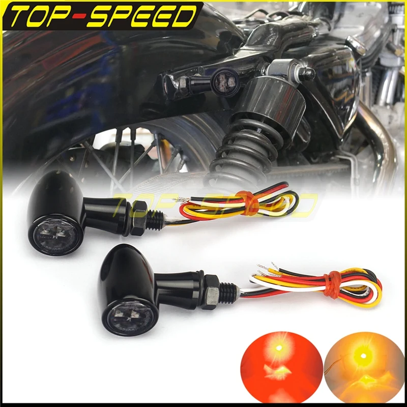 Мотоциксветильник светодиодный поворотник 8 мм Универсальный для Harley Sportster Cafe Racer