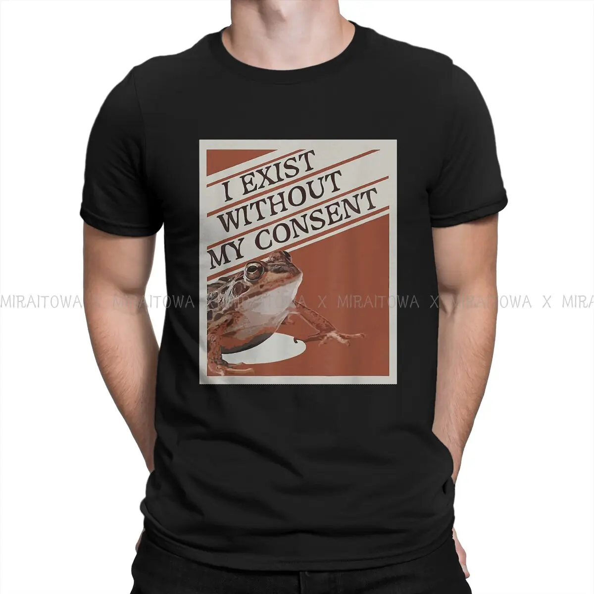 I Exist Without My Consent Essential O Neck TShirt Meme Fabric Original T Shirt Men Tops New Design Big Sale