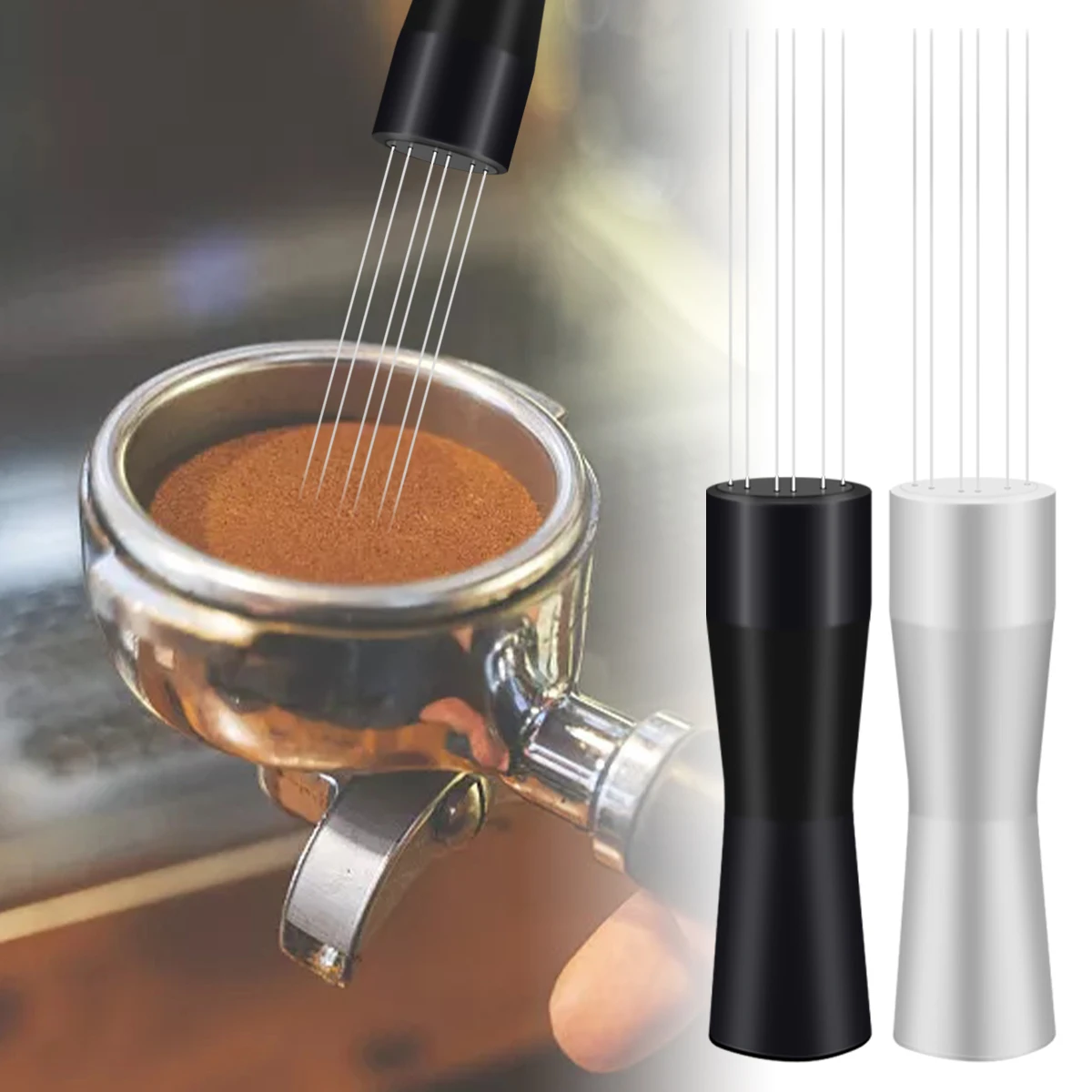 

Дистрибьютор кофейного порошка, кухонный инструмент, Мешалка Для кофейного порошка, эспрессо, инструмент для перемешивания, иглы из нержав...