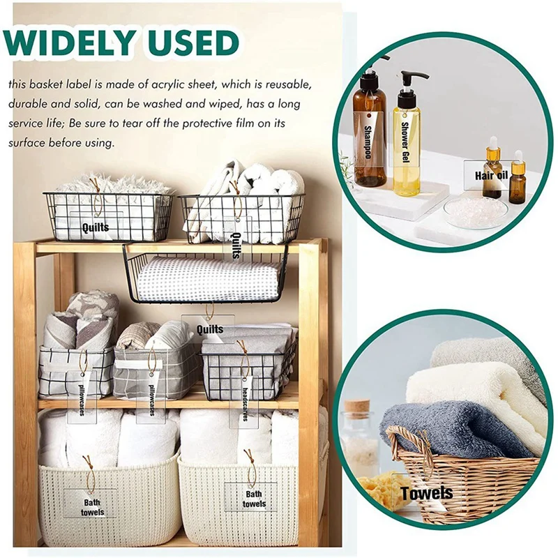 

Акриловая этикетка, пустая буровая многоразовая подвесная корзина, бирки для DIY мебели, Рождественское украшение, корзина, корзина для хран...