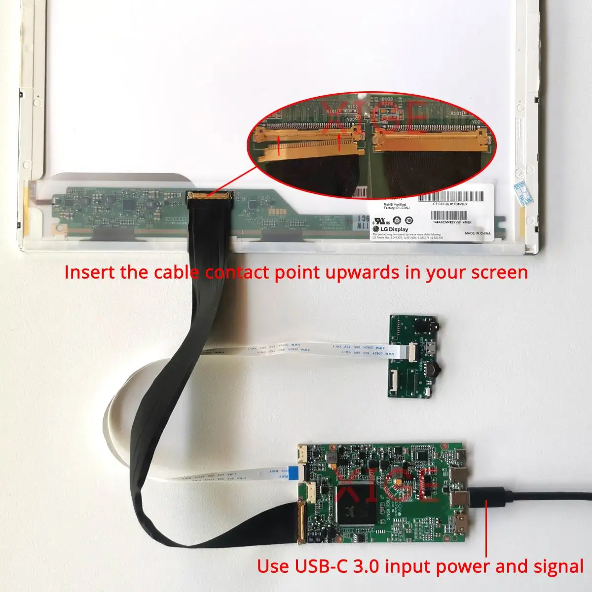 Фото Плата драйвера контроллера 4K для LQ133D1JX31 NE133QUM-N42 2TYPE-C EDP 40-контактный мини-HDMI 3840x2160 матрица для ноутбука 13,3 