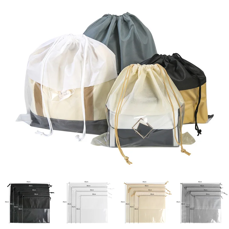

5 шт., мешки на шнурке для хранения одежды, из нетканого материала