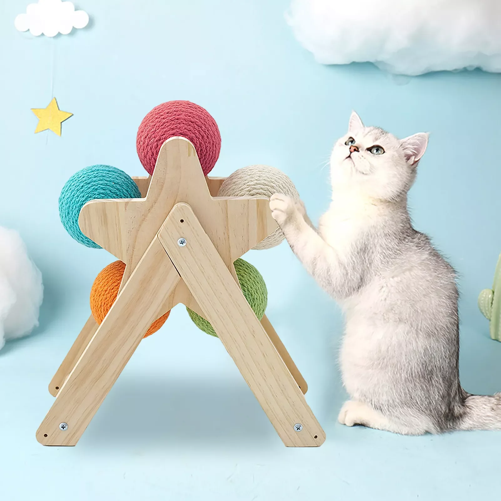 

Новинка, Когтеточка для кошек, игрушка, котенок, веревка из сизаля, шаровая доска, шлифовальные лапы, игрушки, кошачья Когтеточка, износостой...