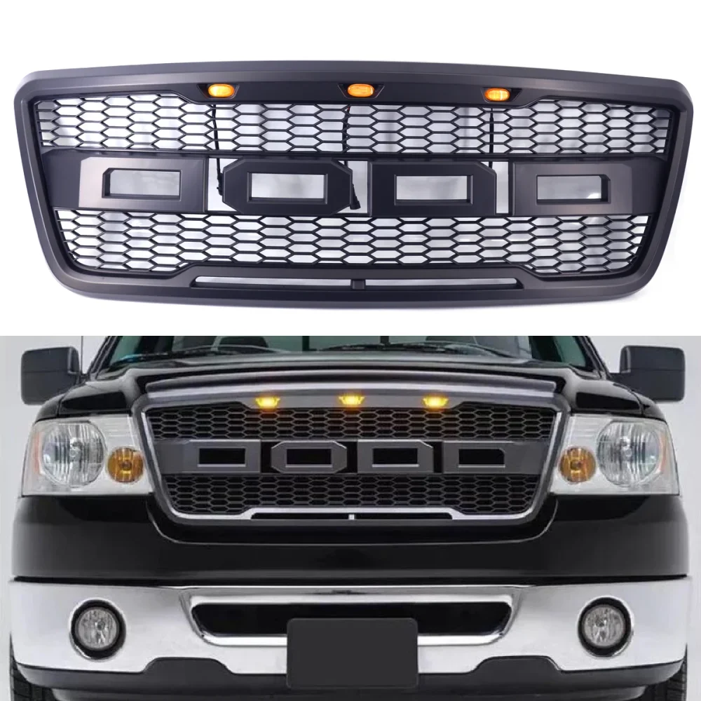 

Модифицированные для грилей F150 Raptor для Ford F-150 2004 2005 2006 2007 2008, гоночные решетки переднего капота, решетки переднего бампера, сетчатая крышка
