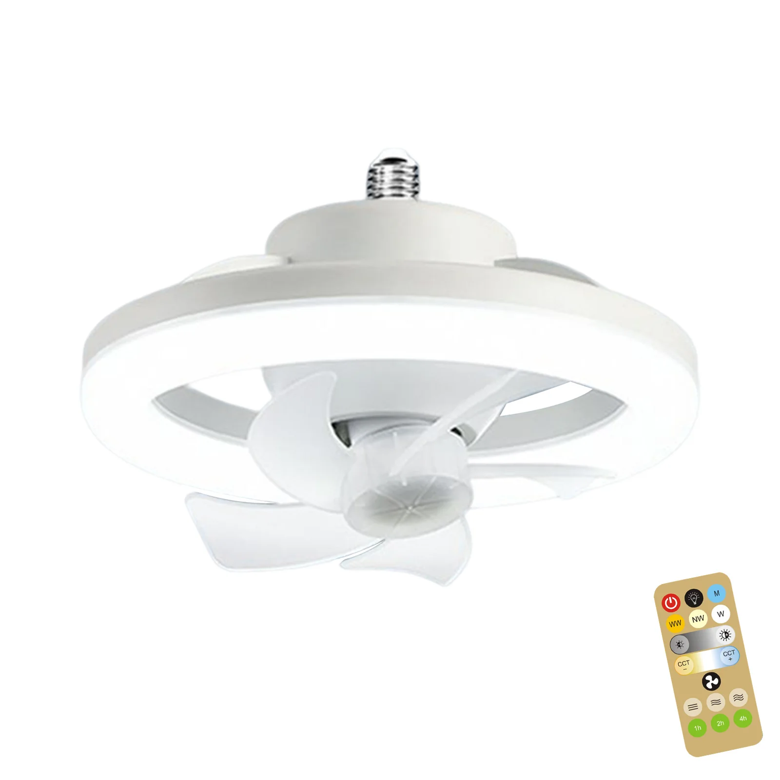 

Fan Chandelier 48/60W Electric Fan Light Remote Control E27 Lamp Holder 360 Head Shaking 3-gear Dimmable for Home Children Room