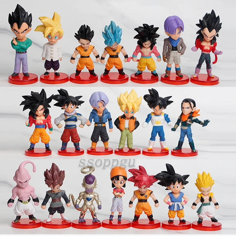 

Anime Dragon Ball Figure Son Goku Bejita Torankusu Son Gohan Buu PVC Action Figure Collection Model Doll Toys Doll Kids Gift