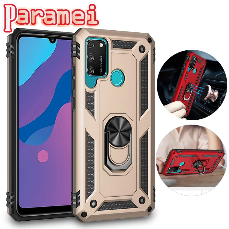 

Shockproof Ring Case For Huawei Honor 8S 8A 9S 9A 20 9X Pro 10 Lite Play 4T Anti-Drop Bracket Phone Case Back Cover For Enjoy 9