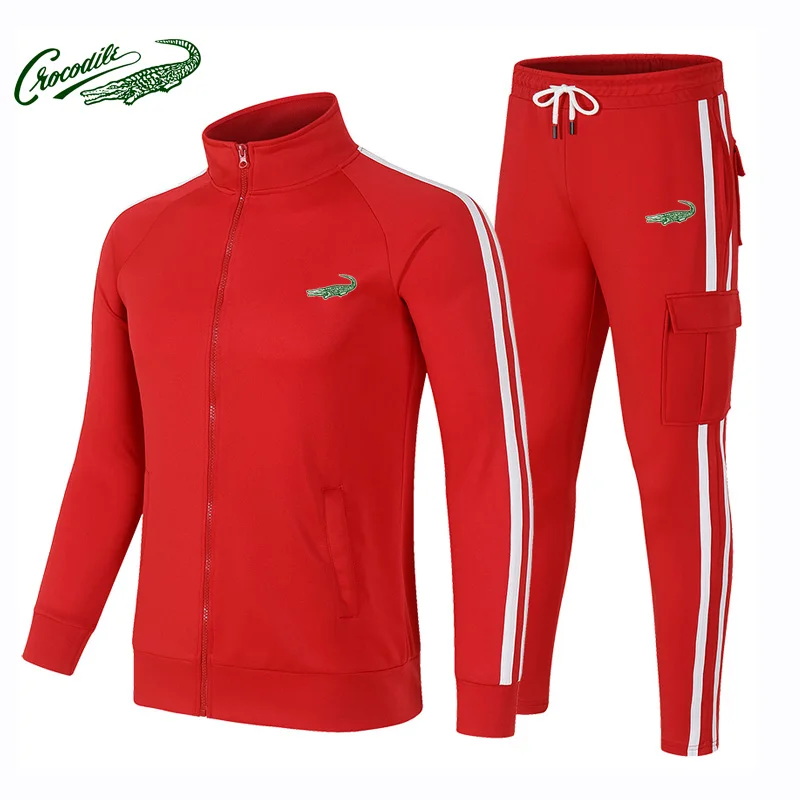 Two-piece spring and autumn suit casual sportswear suit 20212 autumn pants suit men's sweater solid color hooded sports