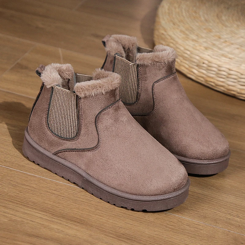 

Новинка 2022, женские ботинки, утепленные бархатные зимние модные теплые короткие ботинки, хлопковая обувь, женские зимние ботинки