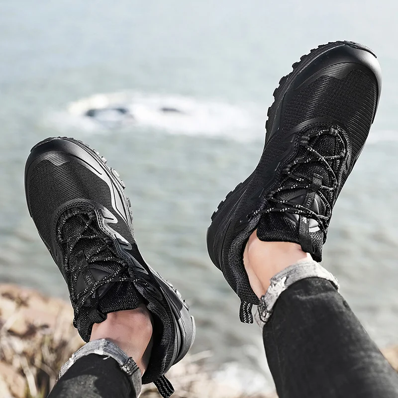 HIKEUP Men Hiking Shoes Waterproof Sneakers Trekking Sports Athletic Shoes Durable Walking Hunting Trekking Outdoor Low Price