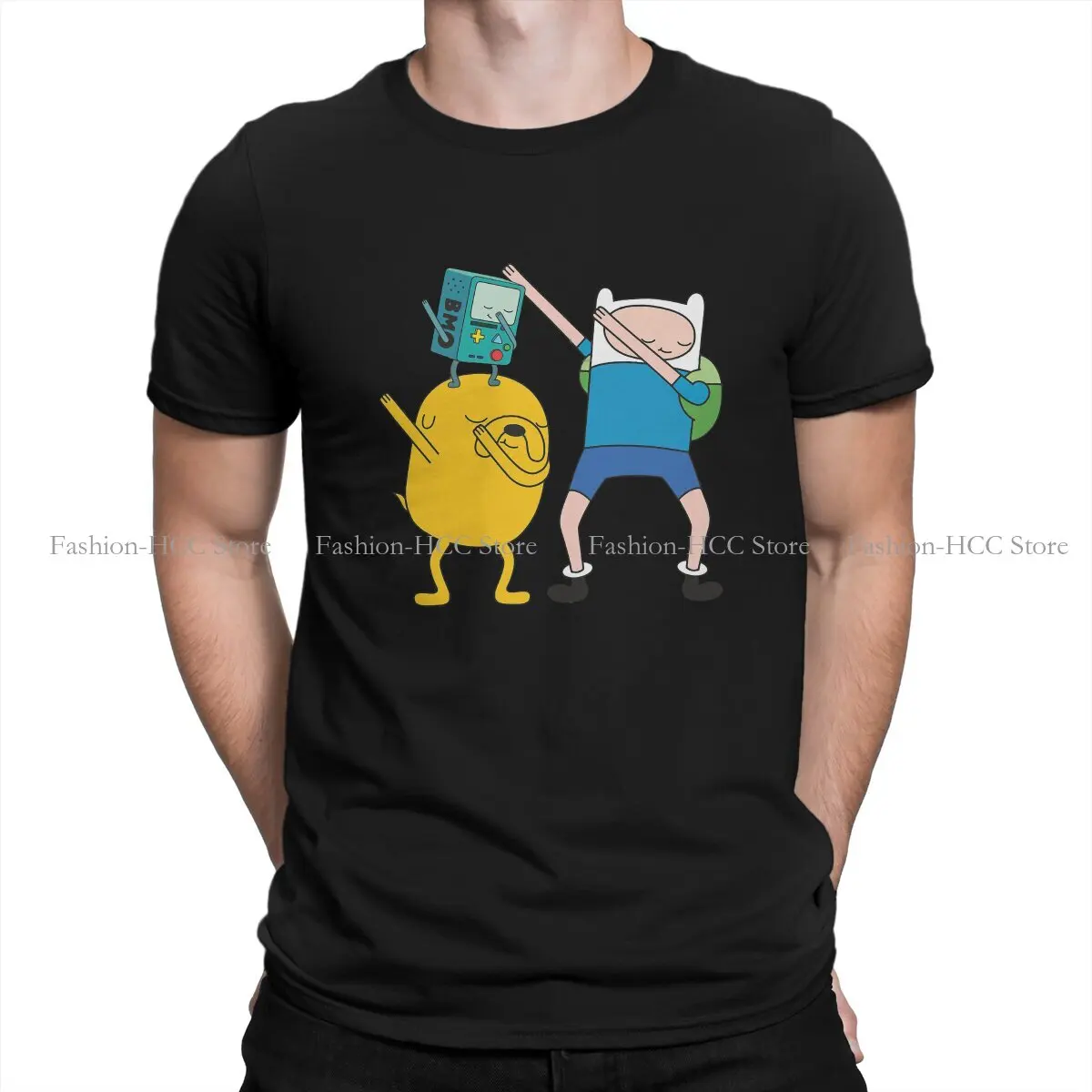 

Adventure Time Crewneck Original TShirts Finn Jake BMO Dab Distinctive Homme T Shirt Polyester Hipster Clothing