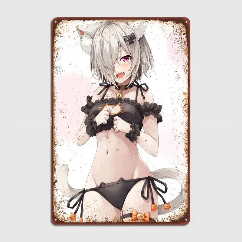 Серебряный винтажный Декор для дома в виде кошки девочки металлические знаки