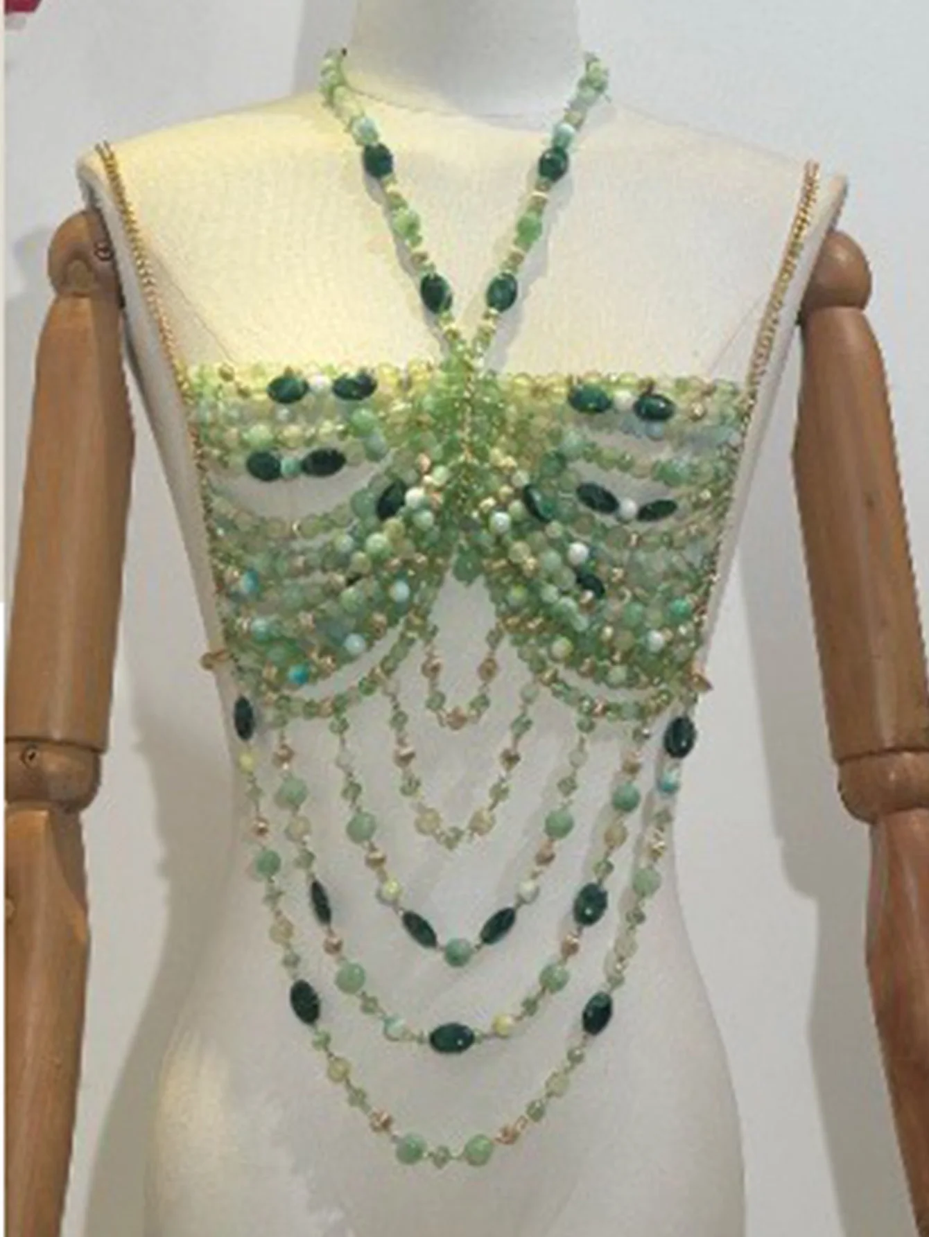 OFU модные нестандартные бусины ручной работы с кристаллами металлическая