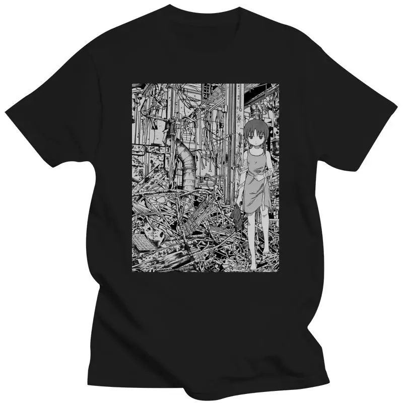

New Men's T-Shirts Serial Experiments Lain Wired In Solitude Pure Short Sleeve Glitch Girl Sci Fi Japanese T Shirts
