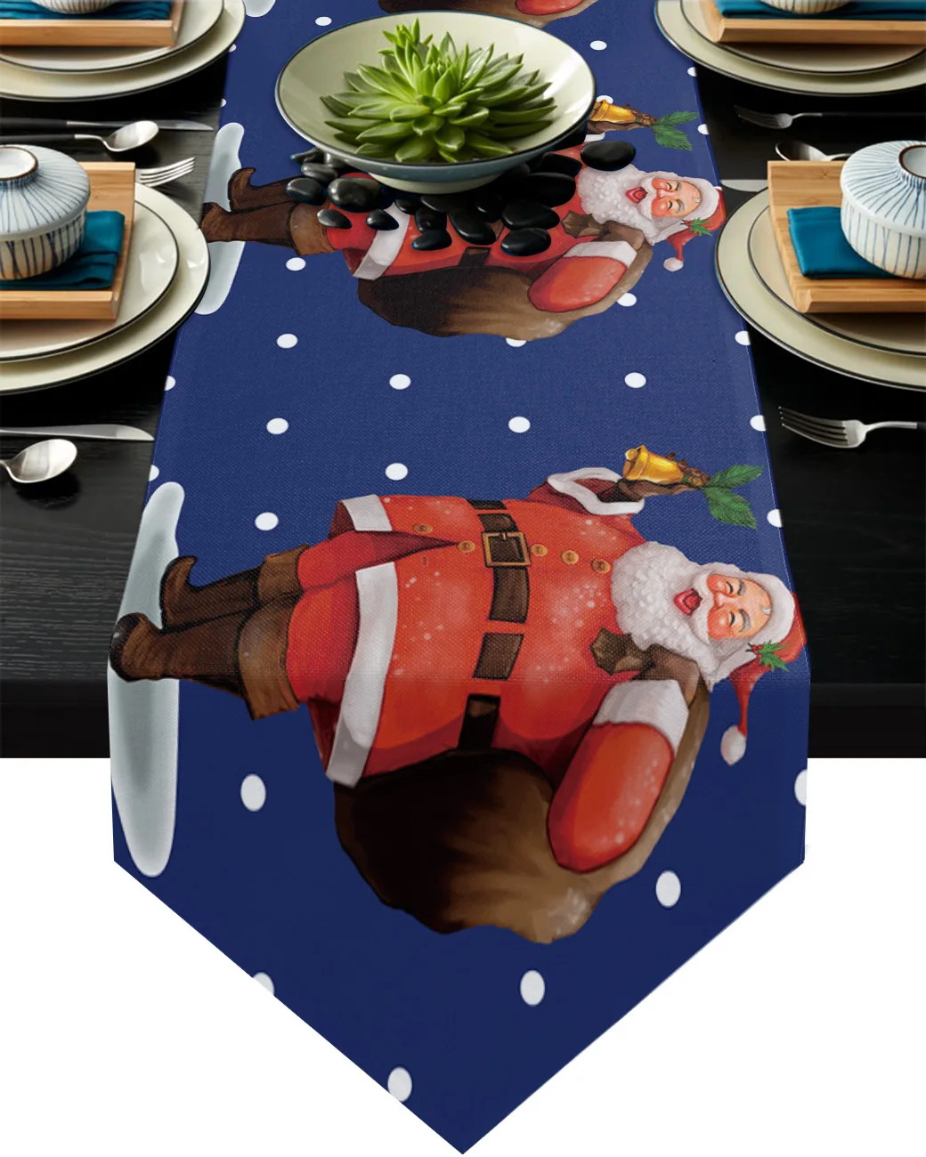 

Рождественский подарок Санта-Клауса, синяя скатерть для стола, украшение для деревенской свадьбы, скатерть для дома, отеля вечерние, кухни, ...