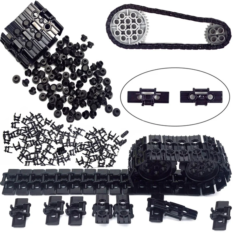 MOC технические строительные блоки запчасти для цепей гусеничная лента грузовика